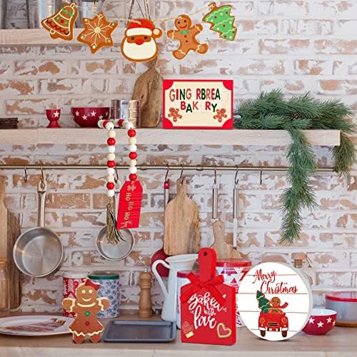 12 komada Božićna medenjarska man dekor dekor drvenih medenjača man tematskog drveta Sign Božićni