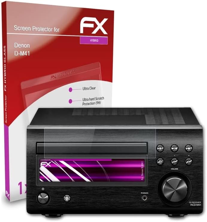 Atfolix plastični stakleni zaštitni film kompatibilan sa DENON D-M41 zaštitnikom, 9h hibridnog stakla FX staklenog