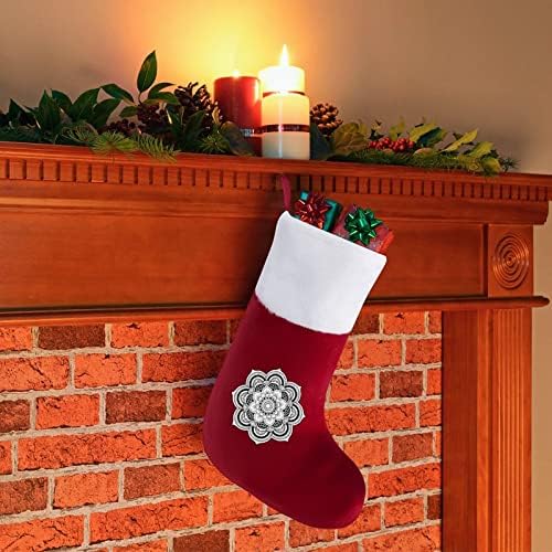 Mandala cvijeće božićne čarape čarape sa plišanim kaminom visi za Xmas Tree Doc dekor
