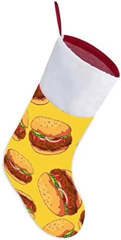 Ukusna govedina hamburger božićne čarape Xmas Socks poklon torba za obiteljski odmor za kamin