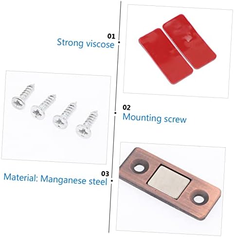 Doitool 4 pari magnetski ormar za patch metalni ormar za ormare od metala od nehrđajućeg čelika ulov magnetnih