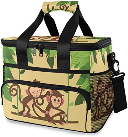 Alaza Jungle Monkeys Svirajući ljuljački hladnjak velikih kapaciteta tote izolirane torbe za ručak ručak