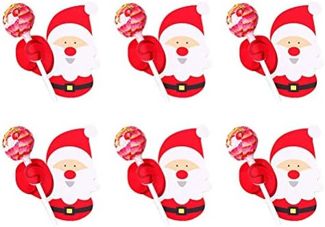 Upkoch54pcs crtani lizalice za papirne karte božićne ambalažne karte Diy Santa uzorke poruke