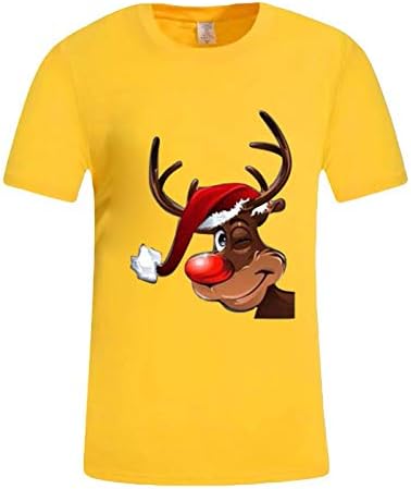 Sretan Božić Shirt muške novi Božić Fashion Elk Print kratki rukav Top Casual udoban vrhova Xmas_Tops