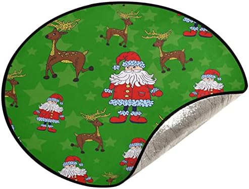 Cupada Christmas Santa Reindeer Christmas Drvo prostirke Vodootporna Drvo suknja, Xmas Stars Xmas Tree
