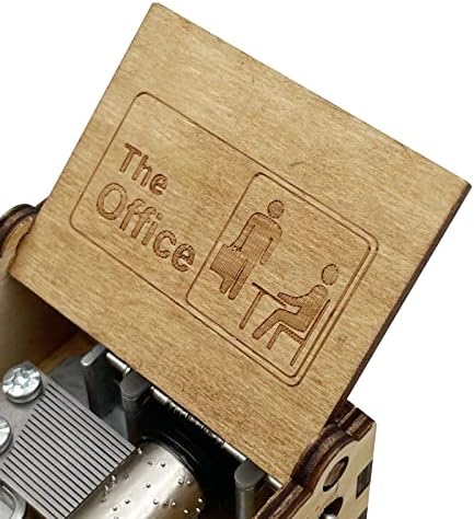 Lioons The Office Music Box Laser ručna ručna drvena kutije za rođendan