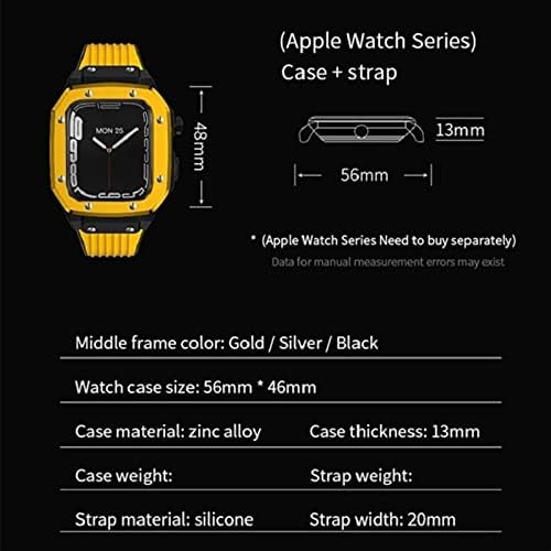 Eksil za Apple Watch Band serije 44mm Men Legura sačari Case Case Strup 45mm 42mm Metalni okvir Modifikacija