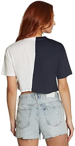 Lojobands ženska vrata prtljažnika Outfit koledž Igra Dan Split Tee Tshirt T-Shirt Crop dva
