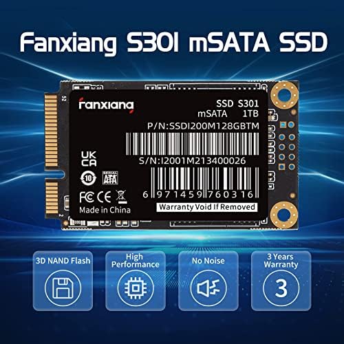 Fanxiang S301 512GB MSATA SSD mini SATA III 6GB / S interni čvrsti državni pogon, 3D NAND, kompatibilan