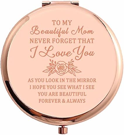 Rođendanski pokloni za mamu od kćeri, poklon za Majčin dan za mamu, ogledalo za putnu šminku za mamu,