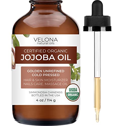 Velona Jojoba ulje USDA certificirano organsko - 4 oz | zlatno, nerafinirano, hladno prešano |