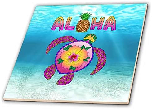 3drose podvodna tropska morska kornjača honu i Aloha Havaji. - Pločice.