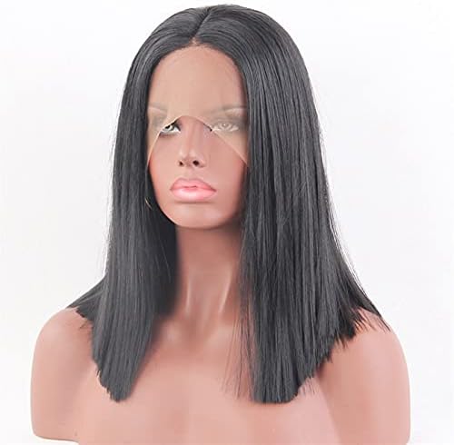 Xzgden perika za zamjenu kose, modni srednji ravni srednji dio Crna ženska Sintetička čipka prednja perika