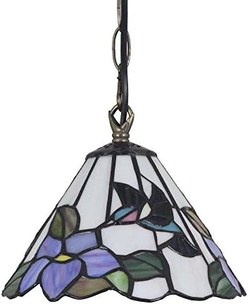 Bieye L11007 Kolibri cvijet Tiffany stil vitraž plafon privjesak utakmice sa 8 inča širok ručno rađeni
