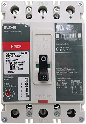 Eaton Cutler-Hammer CHHMCP100R3C C-H HMCP100R3C 100A HMCP 3P 480V L / L, Crna
