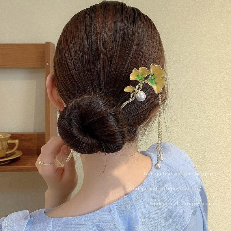 Ginko Leaf Ressel Hair Sticks Kineski štapići za kosu starinski štapići za kosu duga kosa Kineski