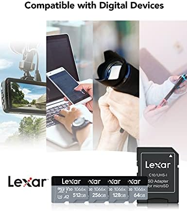 Lexar Professional 1066x 256GB microSDXC UHS-I kartica sa SD adapterom, C10, U3, V30, A2, Full HD, 4K UHD,
