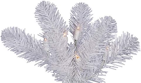 Vickerman 5,5 'Bijela salem olovka od umjetnog božićnog stabla, čistim dura-lit sa žarnim svjetlima