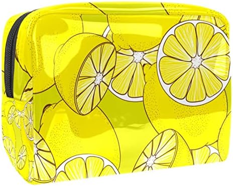 Travel Makeup torba Vodootporna kozmetička torba toaletna torba za šminku za žene i djevojke, žuti limun