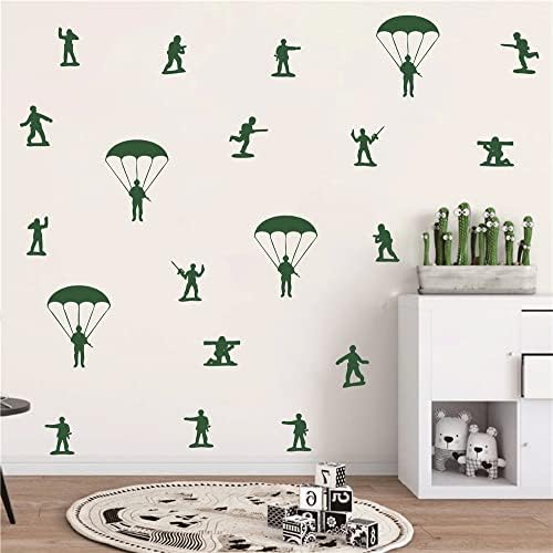 Unutrašnjost kuće dječija soba Armyman vojnici padobranci DIY naljepnice za zidni dekor padobran