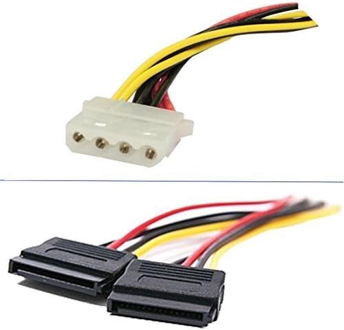 Sigurnost-01 2 paket 4-pinski IDE ženski Molex za ženski dvostruki SATA Power Y-kablovski Adapter, 8.67 inča
