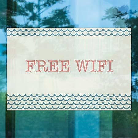 CGsignLab | Free WiFi -Nauticl Wave Cling Cling | 30 x20