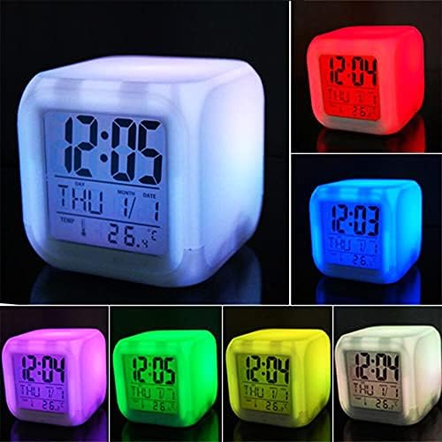 7 Coloralarm Clock LED digitalni sat Promjena svjetlosne noći užareno Dječje stol DESPERTADOR Dječji