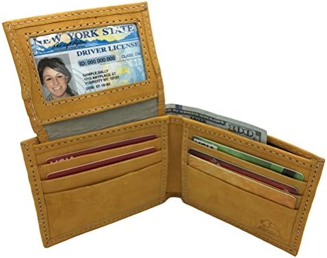 AVIMA® muški ručno izrađen dvoslojni novčanik od prave kože s prozorom za fotografije-višestruki izbor