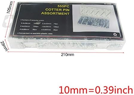 Vijak 555kom / set Carbon Steel Cotter Pin asortiman Kit Clip ključ Fastner Fitting sa kutijom