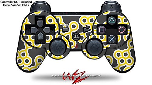 Koža u stilu naljepnice WraptorSkinz kompatibilna sa Sony PS3 kontrolerom-Locknodes 02 Yellow