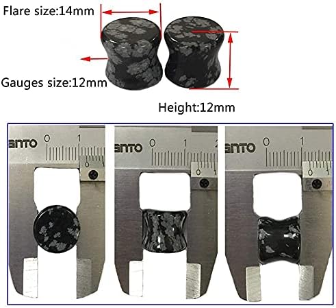 Qmcandy 6 parova-16 parova miješanih kamenih ušnih utikača tunela sedlo ekspander Set za Piercing tijela mjerilo