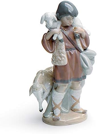 LEDRÓ SHEPHERD FIGURINE BOY FIGURINE. Porculan Shepherd Boy Bodget figura.
