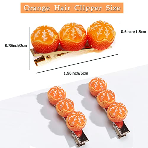 2 kom mandarina narandžaste kopče za kosu za žene djevojke slatke oguljene narandže aligatorska