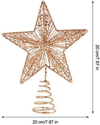 Bestoyard 25cm željezna zvijezda božićno drvce vrh gornje svjetlišta zvijezda Božićni ukras