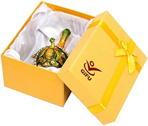 Qifu-ručno oslikana morska kornjača Tortoise Dekorativni šarkirani nakit TRINKET kutija Jedinstveni poklon