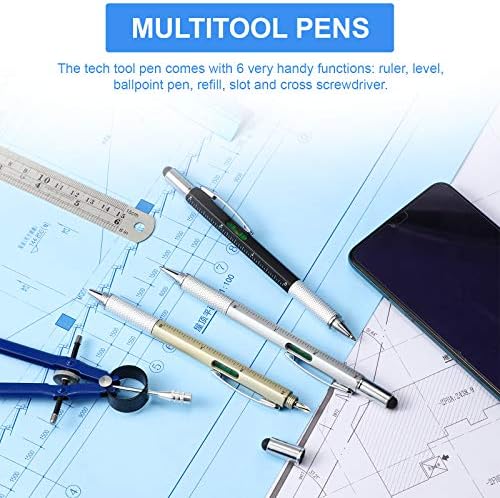 30 komada Olovka 6-IN-1 Multitool Tech alat sa vladarom, mjeračem na nivou, heandpoint olovkom,