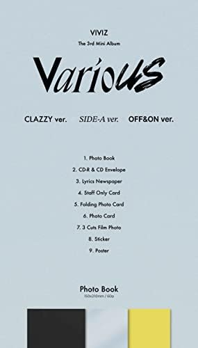Viviz razni 3. mini album Photobook Clazzy Ver CD + 1P PISTER + 60P Photobook + 1EA ​​lyrics Novine