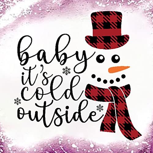 Beba, hladno je vanjsko majice Žene Božićne snjegovene košulje Casual V izrez Kratki rukavski slovo Ispis Tee