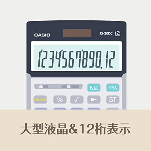 Casio JS-20DC-GB-N Profesionalni poslovni kalkulator, 12 cifara, proračun dnevnog i vremena, samo tip,