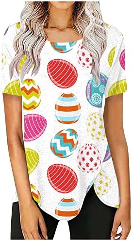 Plus Size Fashion Shirts for Women Easter Female Animal Printed European Code Womens Shirts Short Sleeve