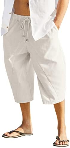Coofandy Muške pamučne posteljine Capri hlače Baggy harem hlače nacrtavaju hlače od joge