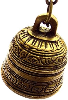 Mesing mali nakshi viseći zvono sa lancem, poklon za kućno dekor, mesingana zvona za dom, hram