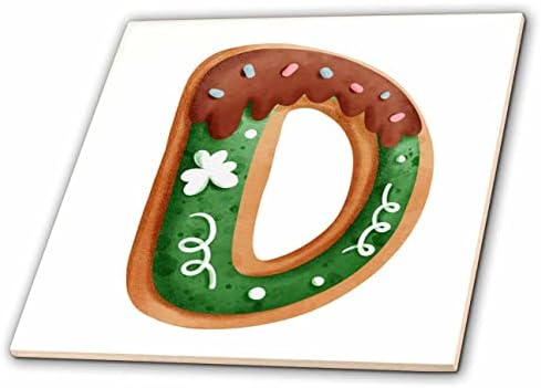 3drose Cute St Patricks Day Slika monograma kolačića inicijalne d-Tiles