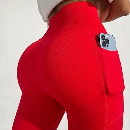 Dyd ženske gamaše visokog struka s džepovima Workout teretana bešavne mrežne joge hlače