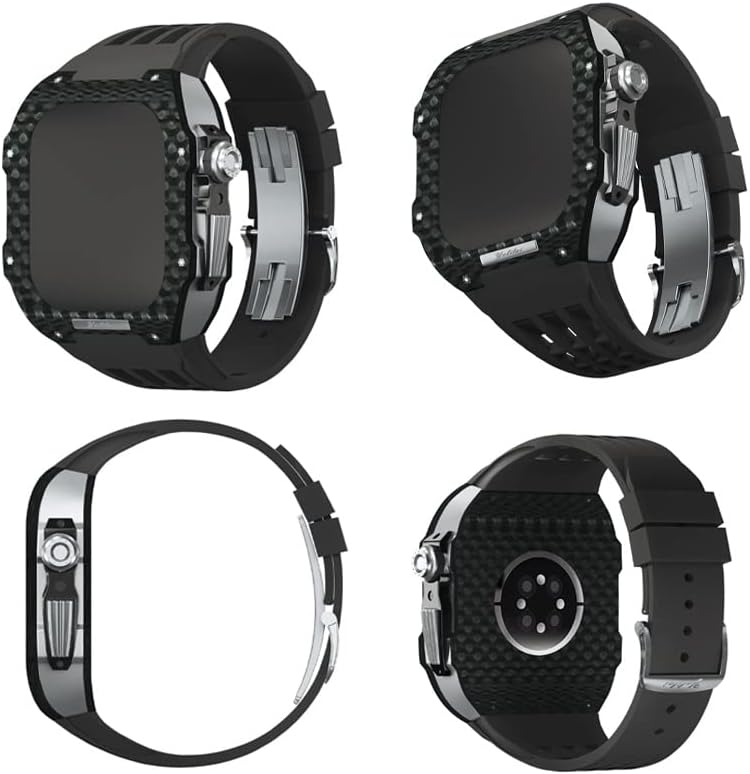 CNHKAU kaiš za karbonski vlakno za Apple Watch Band 44 / 45mm serija, komplet za izmjenu gumenog remena