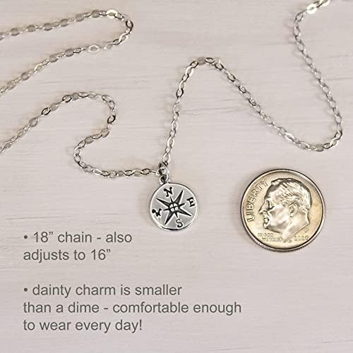 EFYTAL Sterling Silver ili 14k pozlaćena ogrlica kompasa za djevojku / žene/ ženu, mali pokloni