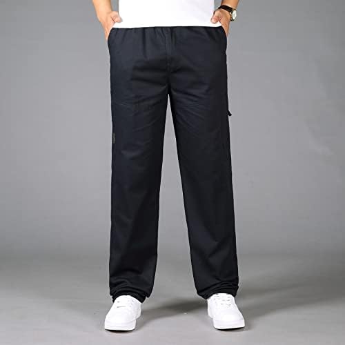 Miashui građevinske pantalone za muškarce muške labave pamučne plus veličine džepne vezice