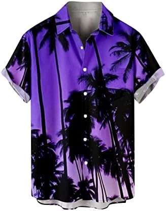 Muški gumb s kratkim rukavima niz vintage košulje za kuglanje Havajska casual tiskana majica na plaži Ljetni