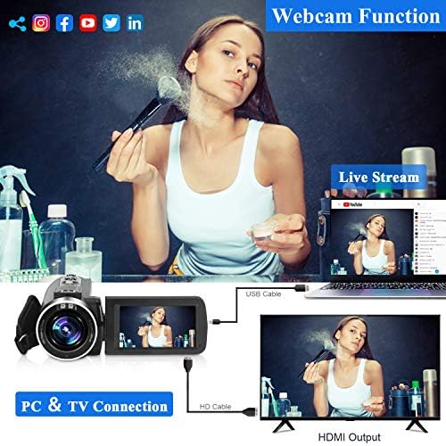 Video kamera 4K kamere 48mp Video kamera sa mikrofonom 16 × digitalni zum YouTube kamere 3
