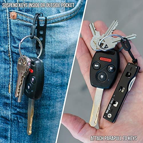 Keyport MOCA2 11-u-1 privjesak za ključeve Multitool sa džepnom kopčom & Paracord Pull | Multitool bez noža | TSA Friendly | Keyport Compatible